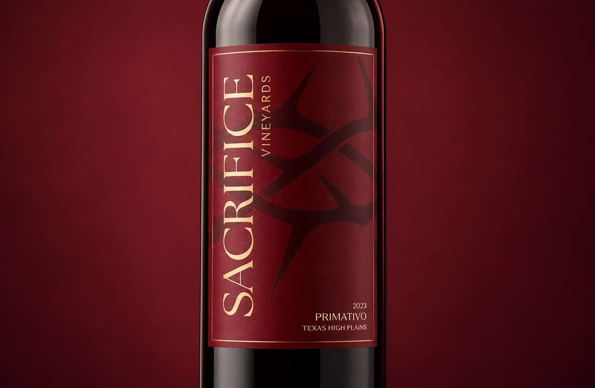 Sacrifice Vineyard Wine Bottle and Label