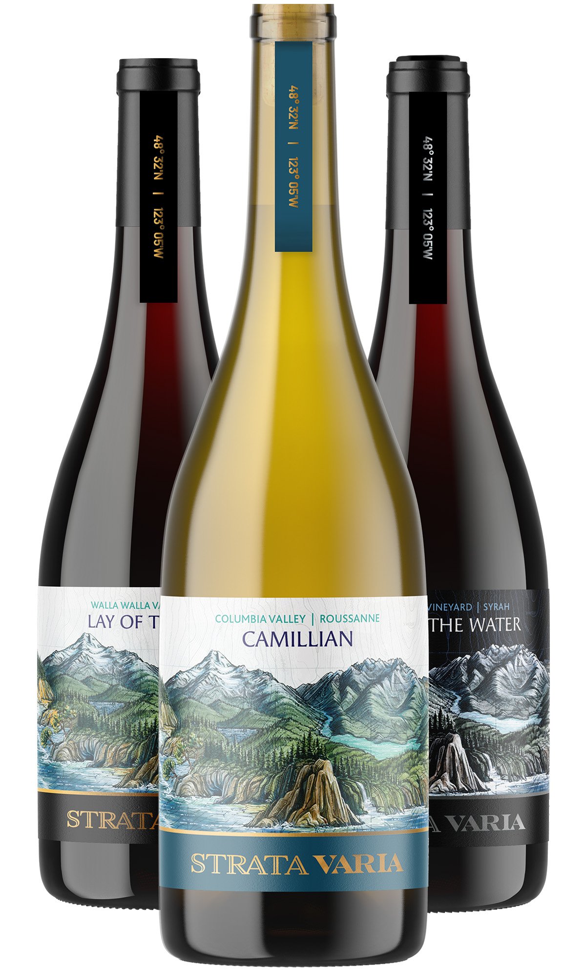 Photo of the three bottles of Strata Varia wine