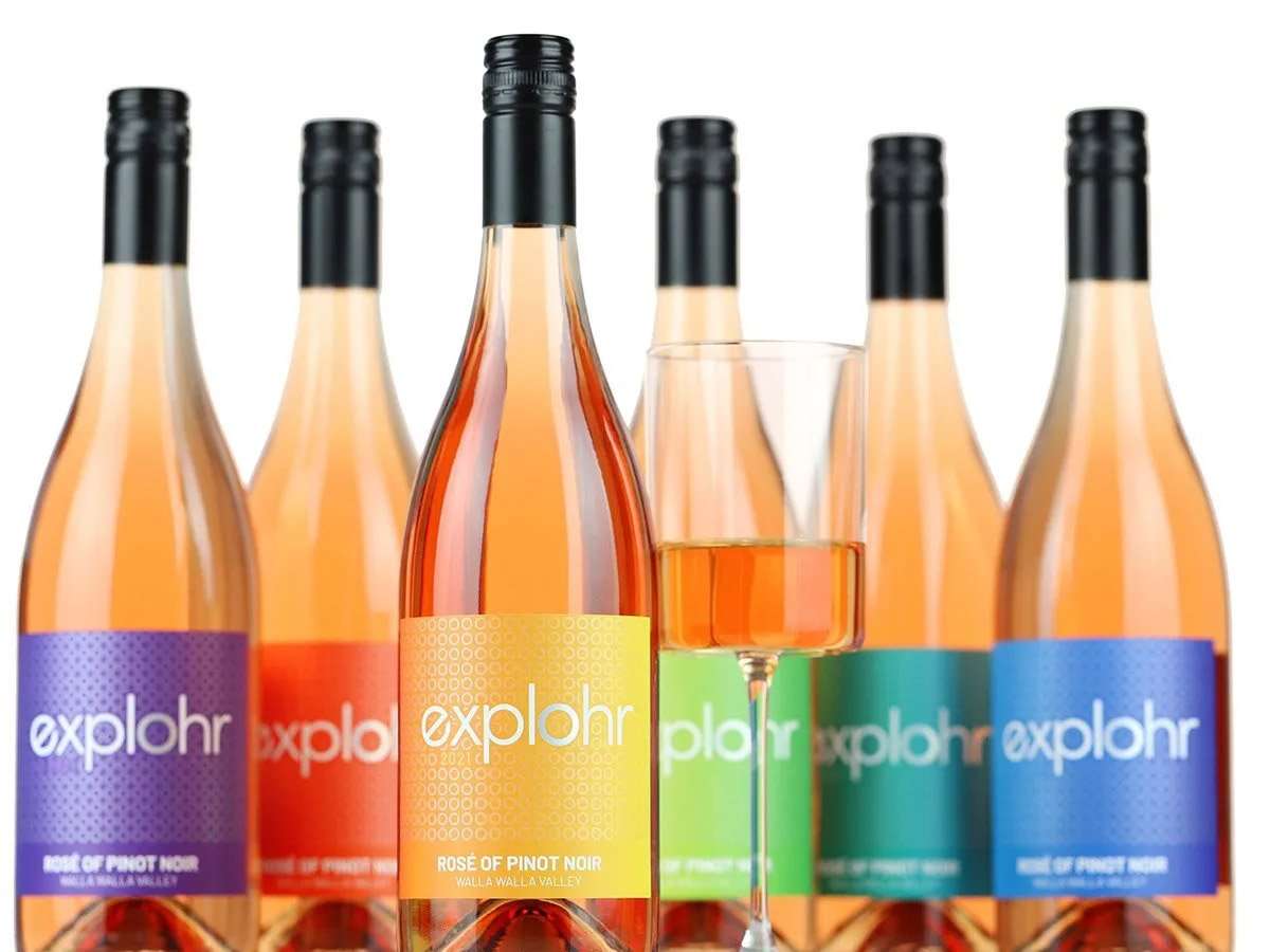 Set of Explohr Wine Bottles and Labels