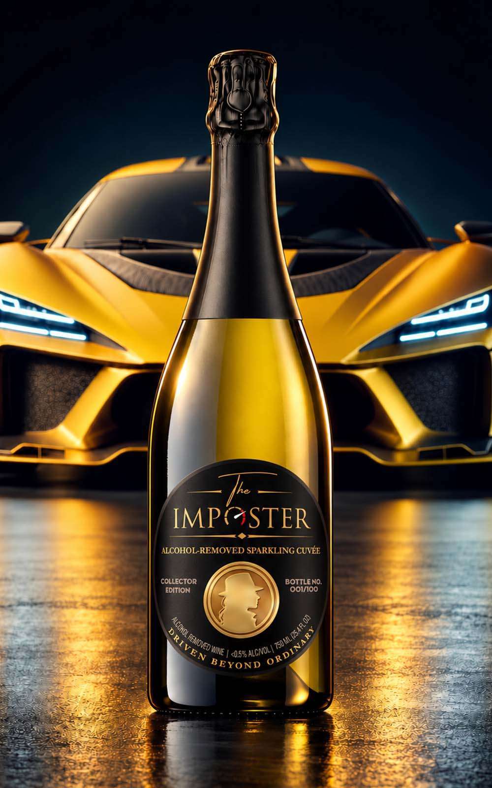 The-Imposter-wine-label-design-by-Sara-Nelson-Design The Imposter non-alcoholic sparkling wine packaging